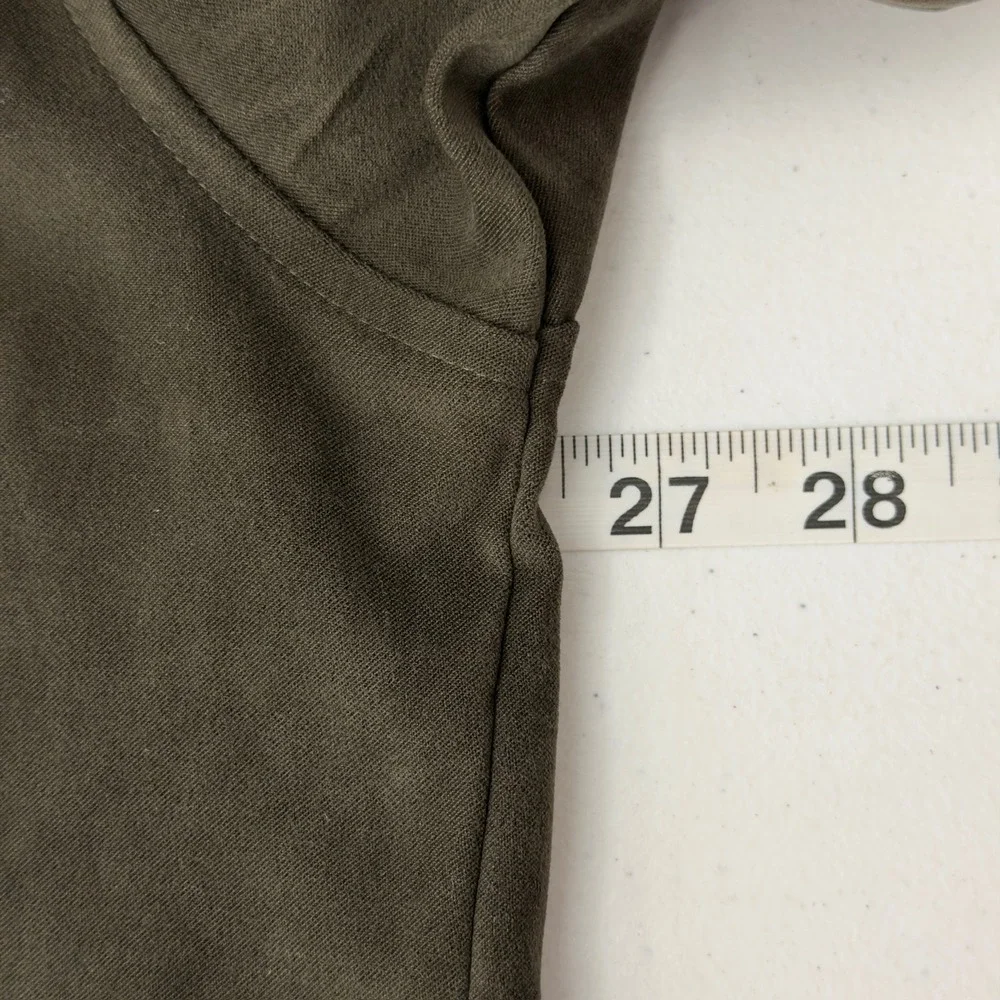 Pardazzo Uomo Suede Feel Button Down Shirt Olive Green Size XL‎